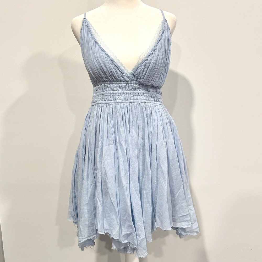 Free People One Adella Mini Dress Babydoll XL Lace Boho Ethereal Fairycore 21951